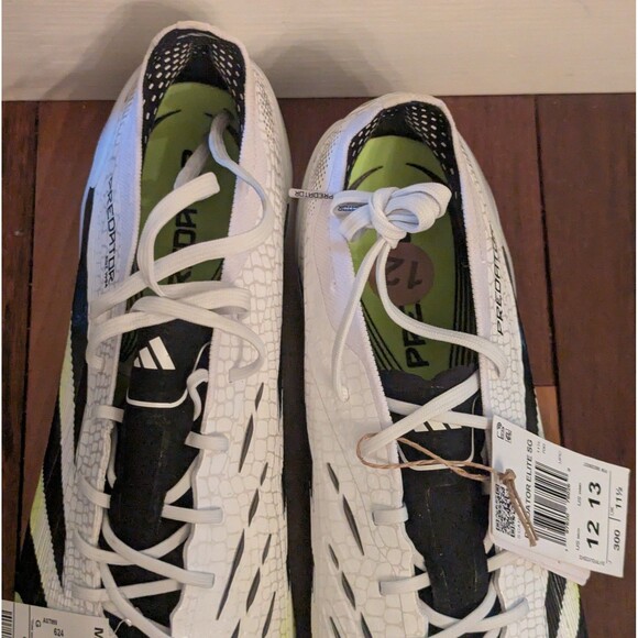 Adidas Predator 25 Elite SG Men\'s Size 12 Soccer Cleats White/Yellow NWT main image 8
